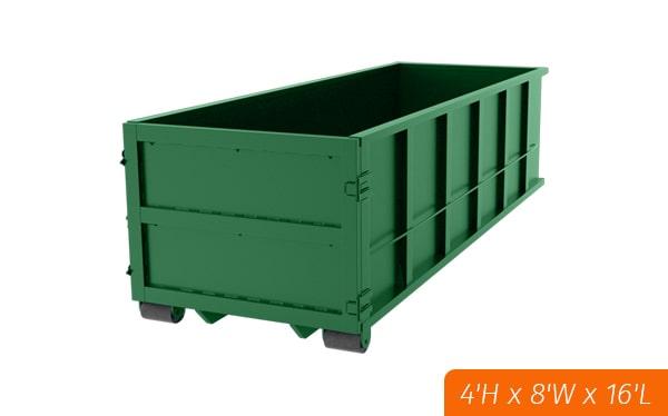 15-yard dumpsters can hold a variety of waste types, including household junk, yard waste, construction debris, and more